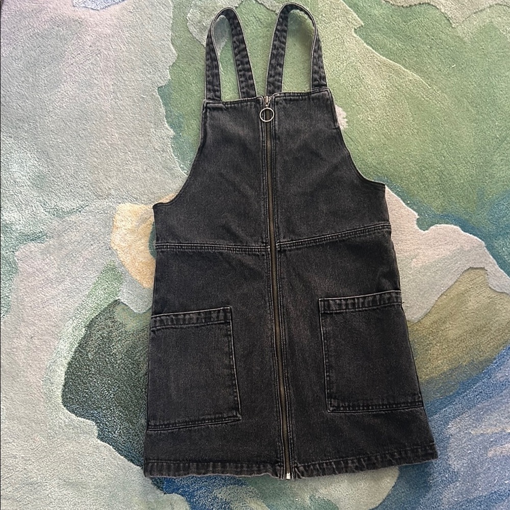 Charcoal Denim Zip-Up Mini Dress XS